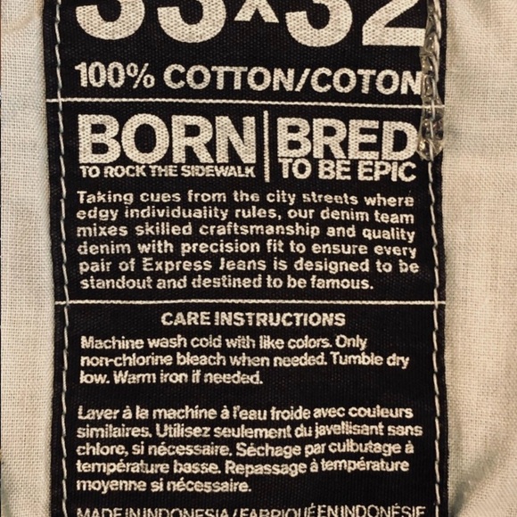 Express Jeans Rocco Slim Skinny Fit Mens size 33x32 Dark blue wash - Picture 13 of 13